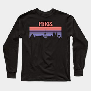 Paris City Skyline Sunset Long Sleeve T-Shirt